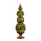 3ft. Pre-Lit Artificial Christmas Ornament Boxwood Topiary Tree with 70 Warm White LED Lights